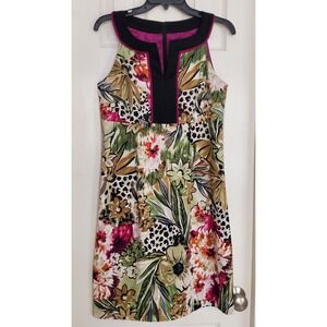 New ALYX Limited Floral Tropical Print Sleeveless V-Neck Dress Career Party Sz 8